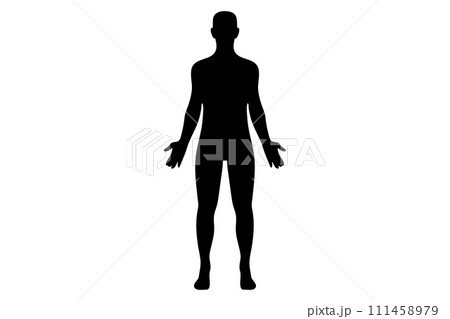 A stylised unisex human figure standing in silhouette 111458979