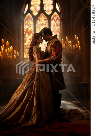 AI-generated content. Renaissance Ballroom Dance of a Royal Couple 111459227