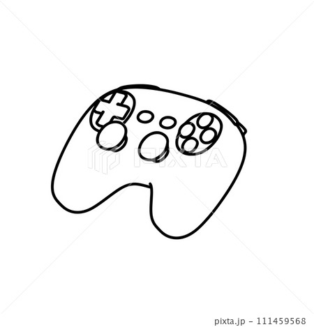 ゲームのコントローラーの線画のイラスト素材 [111459568] - PIXTA