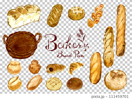 各種麵包手繪插畫集 111459701