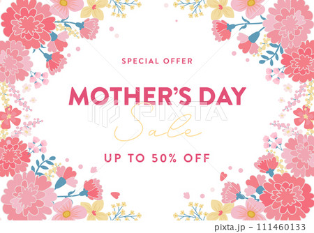 母の日のカーネーションのデザインのバナー背景。ベクターイラスト。 母の日のカーネーションのデザインのバナー背景。ベクターイラスト。 111460133