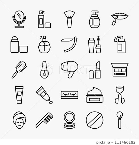 Cosmetics icon set. Skin care, spa, skin, beauty, makeup symbol collection. vector illustration Cosmetics icon set. Skin care, spa, skin, beauty, makeup symbol collection. vector illustration 111460182