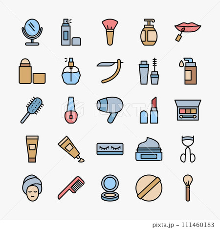 Cosmetics icon set. Skin care, spa, skin, beauty, makeup symbol collection. vector illustration Cosmetics icon set. Skin care, spa, skin, beauty, makeup symbol collection. vector illustration 111460183