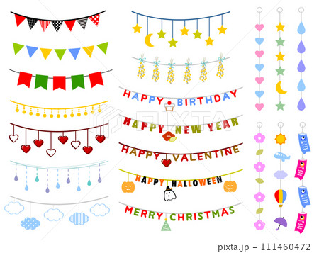 いろいろなガーランドセット・カラー いろいろなガーランドセット・カラー 111460472