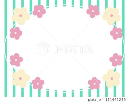 花とボーダーのフレーム 2-3 花とボーダーのフレーム 2-3 111461256
