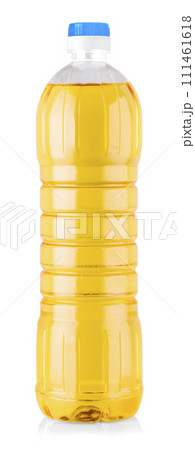 Bottle of sunflower oil isolated on white background with clipping path Bottle of sunflower oil isolated on white background with clipping path 111461618