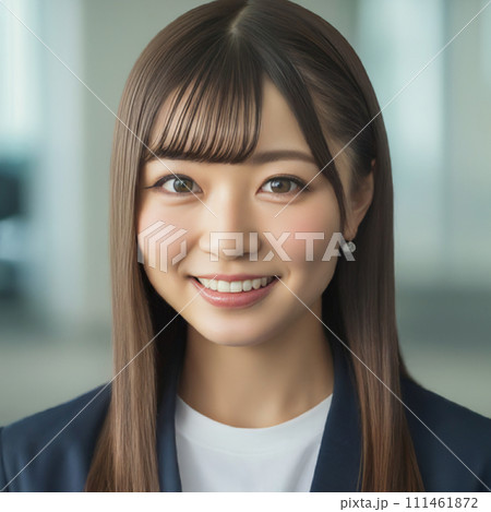 笑顔の若いビジネス女性｜かわいい女性オフィス内 111461872