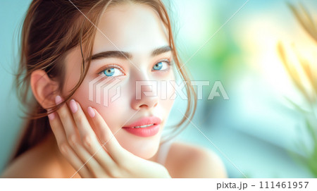 透明感ある若い女性のビューティーイメージ 透明感ある若い女性のビューティーイメージ 111461957