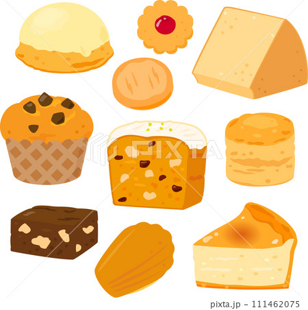 焼き菓子のイラストセット 焼き菓子のイラストセット 111462075