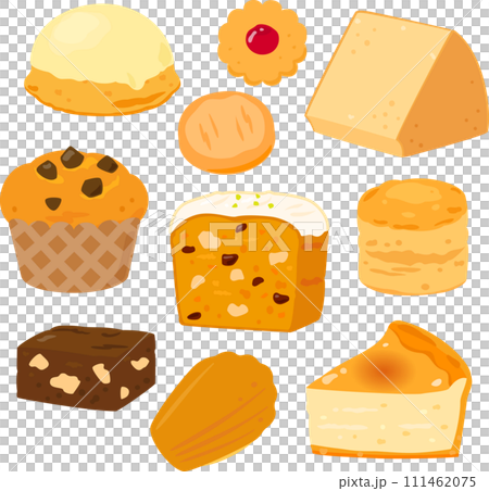 焼き菓子のイラストセット 焼き菓子のイラストセット 111462075