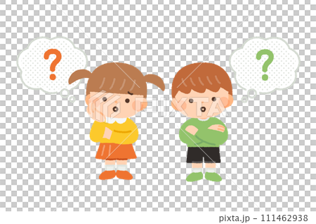 疑問のある表情をする子供たちのイラスト素材 111462938