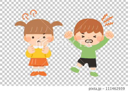 怒る表情の子供たちのイラスト素材 111462939