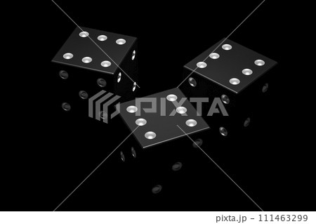 Three plastic dice 111463299
