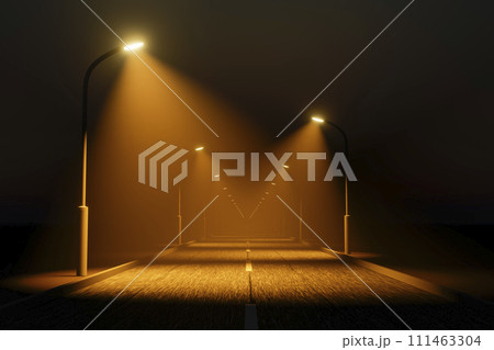 Illuminated section of the road Illuminated section of the road 111463304