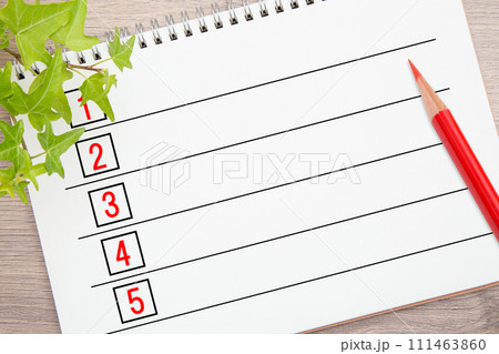 リストと赤鉛筆 リストと赤鉛筆 111463860