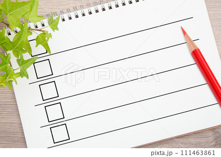 リストと赤鉛筆 リストと赤鉛筆 111463861