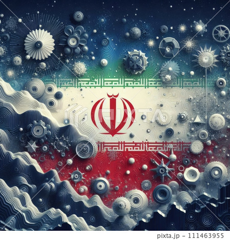 Islamic Republic of Iran flag in abstract 3d...のイラスト素材 [111463955] - PIXTA