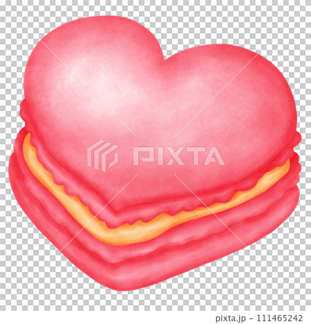 macaron, heart, watercolor 111465242
