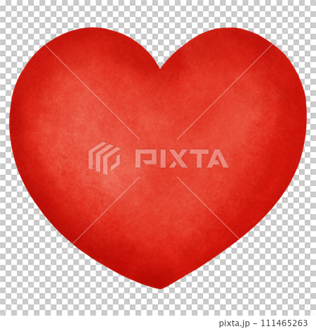 Heart-shaped painting for Valentine's Day, watercolor style 111465263
