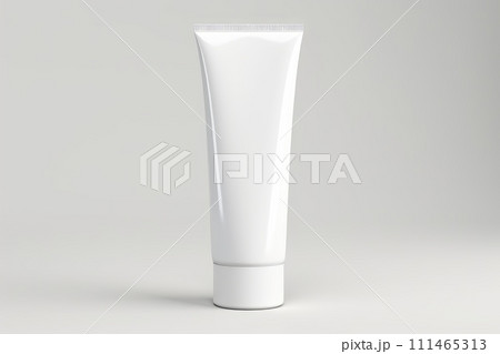 Blank white cosmetic tube mockup .generative AI Blank white cosmetic tube mockup .generative AI 111465313