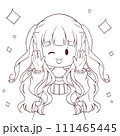 ふわふわな可愛い女の子　ぬり絵2 111465445