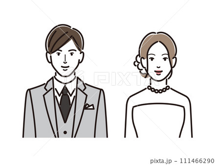 新郎新婦　上半身 111466290