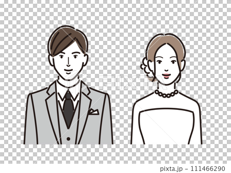 新郎新婦　上半身 111466290