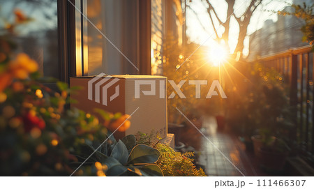 玄関に荷物が置いてある 玄関に荷物が置いてある 111466307