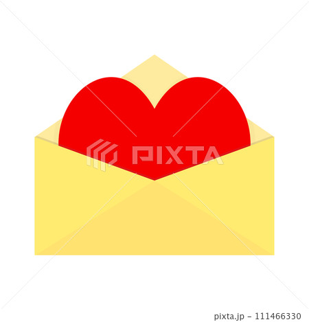 Heart in paper envelope to message Valentine day 111466330
