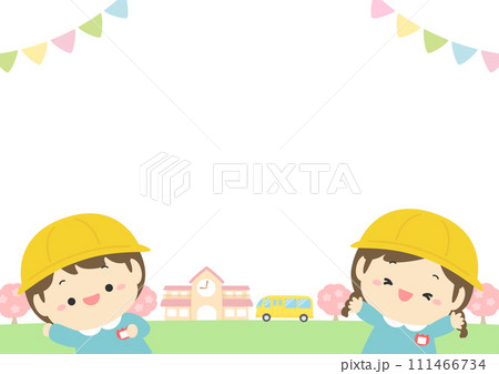 春の幼稚園、桜の咲く園庭とかわいい子どもたち06 春の幼稚園、桜の咲く園庭とかわいい子どもたち06 111466734
