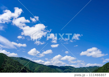 【背景素材】夏山と夏空 【背景素材】夏山と夏空 111466807