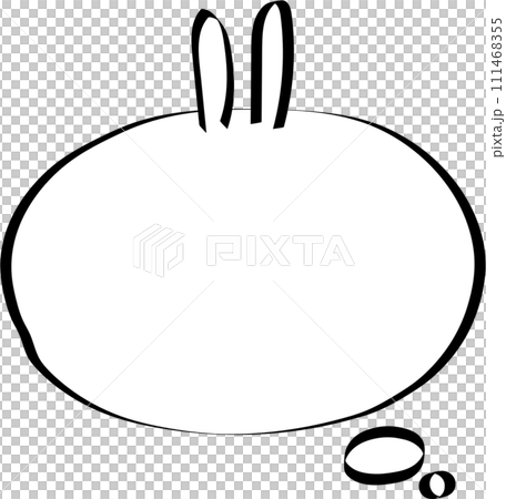 Animal pet bunny rabbit Black and white color speech bubble balloon, icon sticker memo keyword planner text box banner, flat png transparent element design 111468355