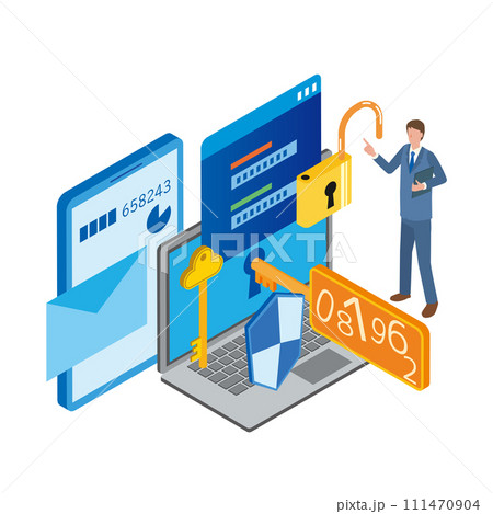 ログイン時のセキュリティ対策イメージイラスト 111470904