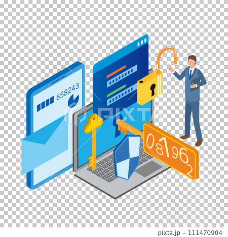 ログイン時のセキュリティ対策イメージイラスト 111470904