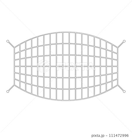Fishnet rope net contour outline line icon black color vector illustration image thin flat style 111472996