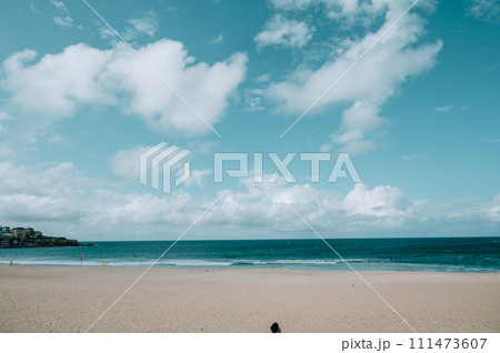 青い海と空と親子 111473607