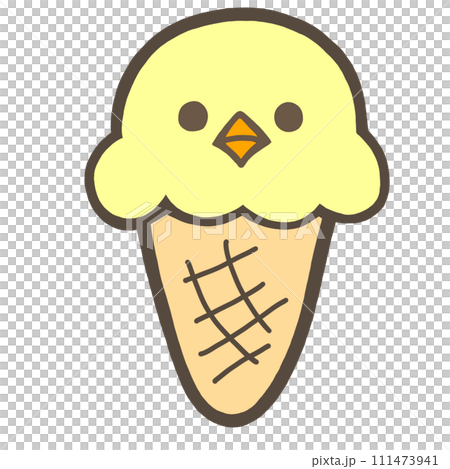 ヒヨコ　アイスクリーム　動物　スイーツ 111473941