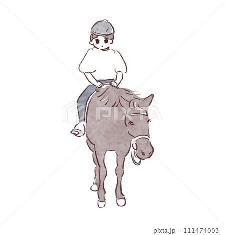 乗馬をする女性 111474003