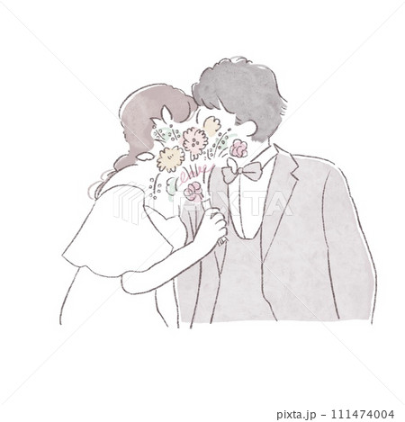 シンプル可愛い新郎新婦 111474004