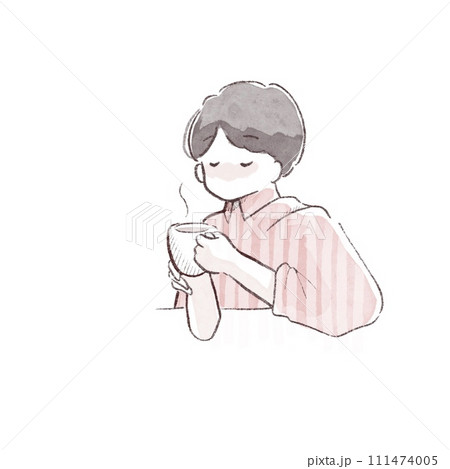 コーヒーを飲む男性 111474005
