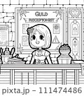 異世界キャラクターの塗り絵 111474486