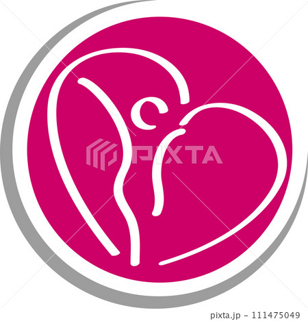 Heart and woman, gynecologist, physiotherapy, woman, logo 111475049