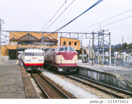 117系とキヤ443系が中庄駅で待つ 117系とキヤ443系が中庄駅で待つ 111475422