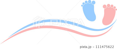 Baby footprint pink and blue, baby feet, background, logo 111475622