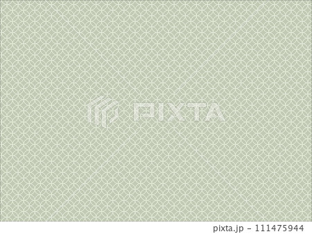 日本の伝統紋様 七宝のシームレスパターン 緑 日本の伝統紋様 七宝のシームレスパターン 緑 111475944