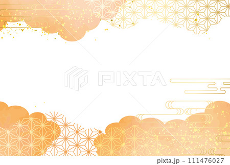 秋　和柄　金・高級感・雲　背景　 111476027