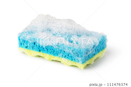cleaning sponge with soap foam 111476374