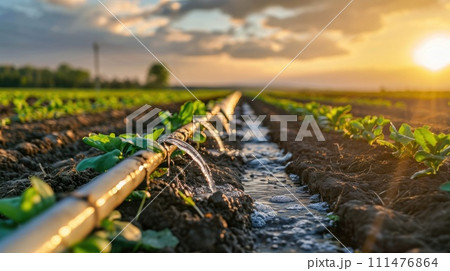 Precision irrigation systems and agricultural practices contributing to the efficient use of water in agriculture. 111476864