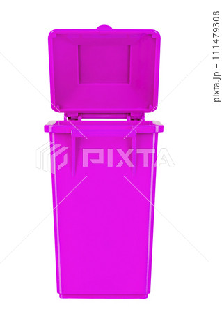 A new unbox pink large plastic bin isolated on white background. A new unbox pink large plastic bin isolated on white background. 111479308