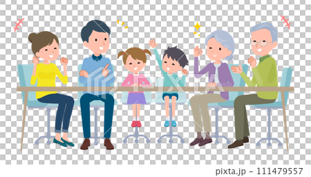 3代家庭在歡樂的氛圍中 3代家庭在歡樂的氛圍中 111479557